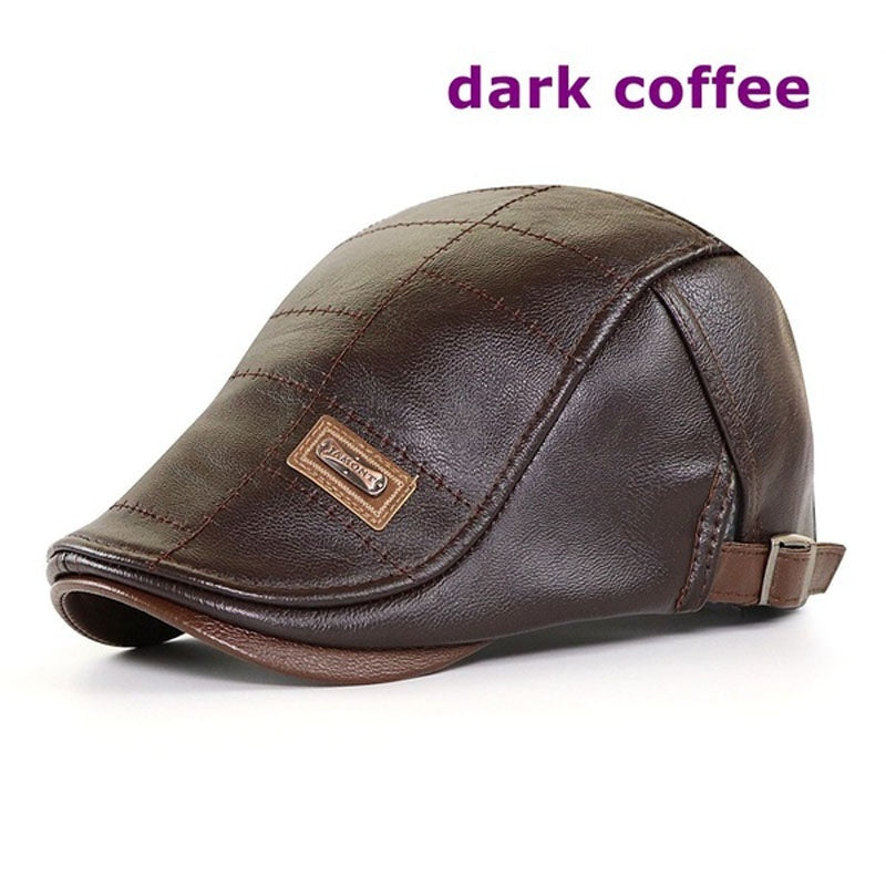 🧢🔥 Boina de cuero para hombre 3 en 1 – Elegante, resistente al agua y al viento, con interior térmico