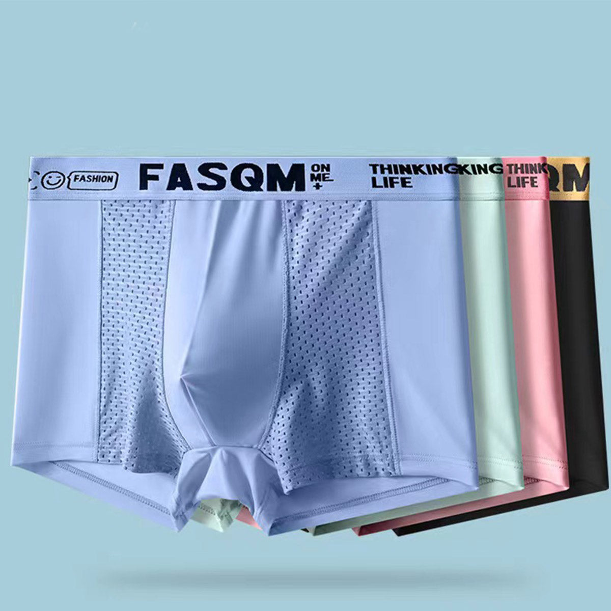 ⏰⏰50% de descuento【6 piezas 32 euros】 Calzoncillos bóxer de malla transpirable de seda helada para hombre