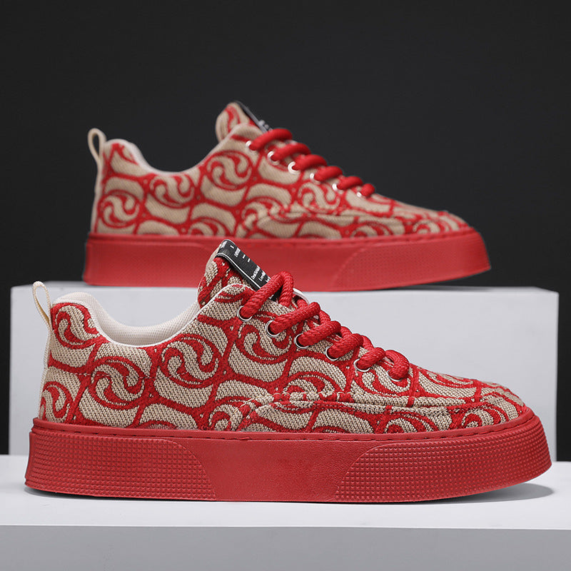 👟【39-44】💯🤩 2025 nove muške platnene cipele za slobodno vrijeme, moderan tiskani vez, udobne i prozračne