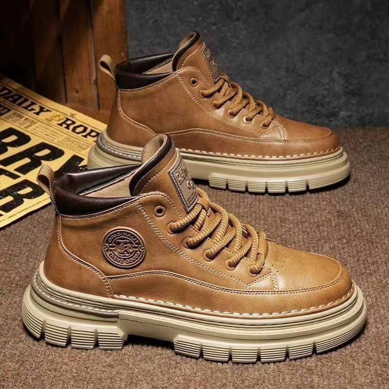 💪Zapatos altos retro para hombre de otoño e invierno, estilo retro británico