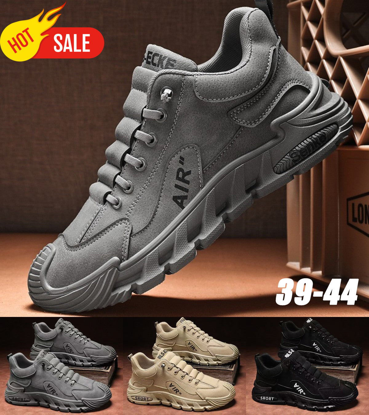 🔥(39-44) Zapatos deportivos casuales para hombre, zapatos para senderismo al aire libre, suaves y resistentes al desgaste.