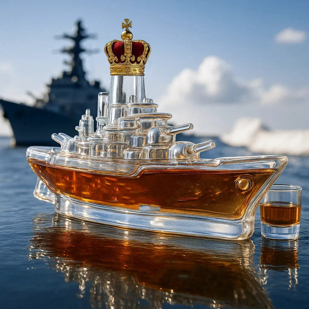 🚢 Sada whisky lahviček se zábavnými motivy | Lahvičky whisky Submarine | Originální dárky a stylová dekorace do baru
