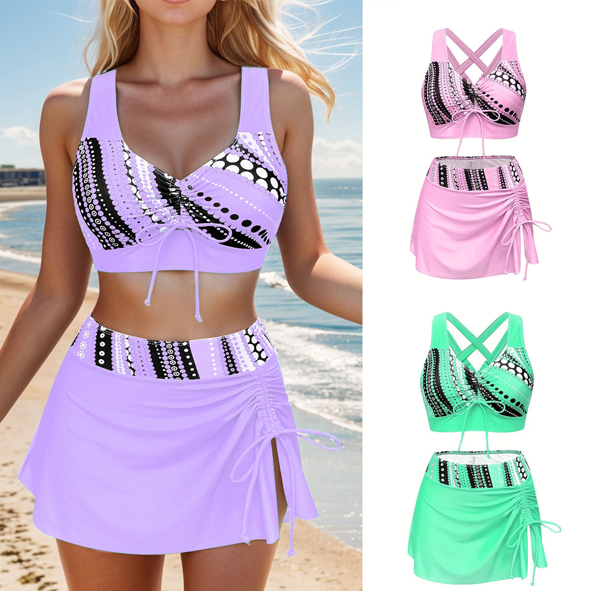 🏖️🌴【S-5XL】Set de costume de baie imprimate pentru vacanță la plajă 2025