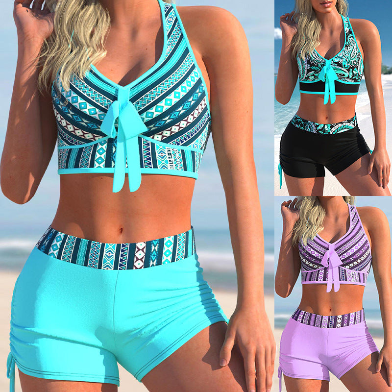 🏊♀️👙【S-5XL】Módní nové dámské plavky s děleným potiskem 3926184