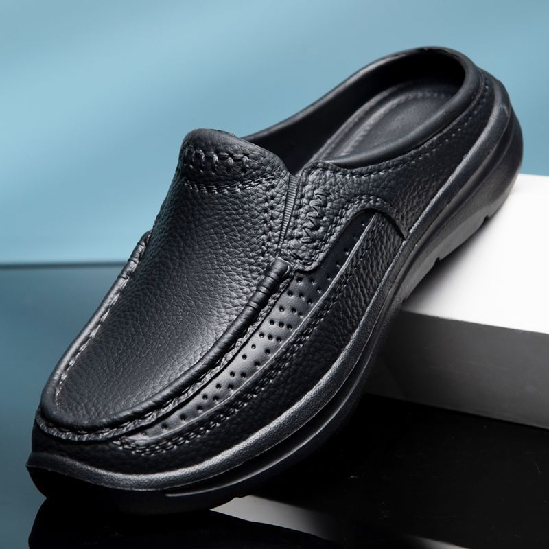 🔥👞【39-45】Novi stil udobnih i prozračnih ručno izrađenih muških papuča od prave kože 3920853