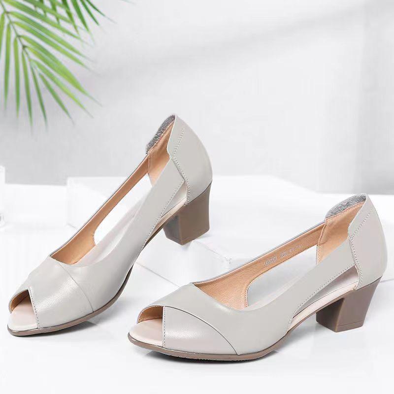 【35-40】【35-40】Sandale moi, antiderapante, cu gură de pește, 2024
