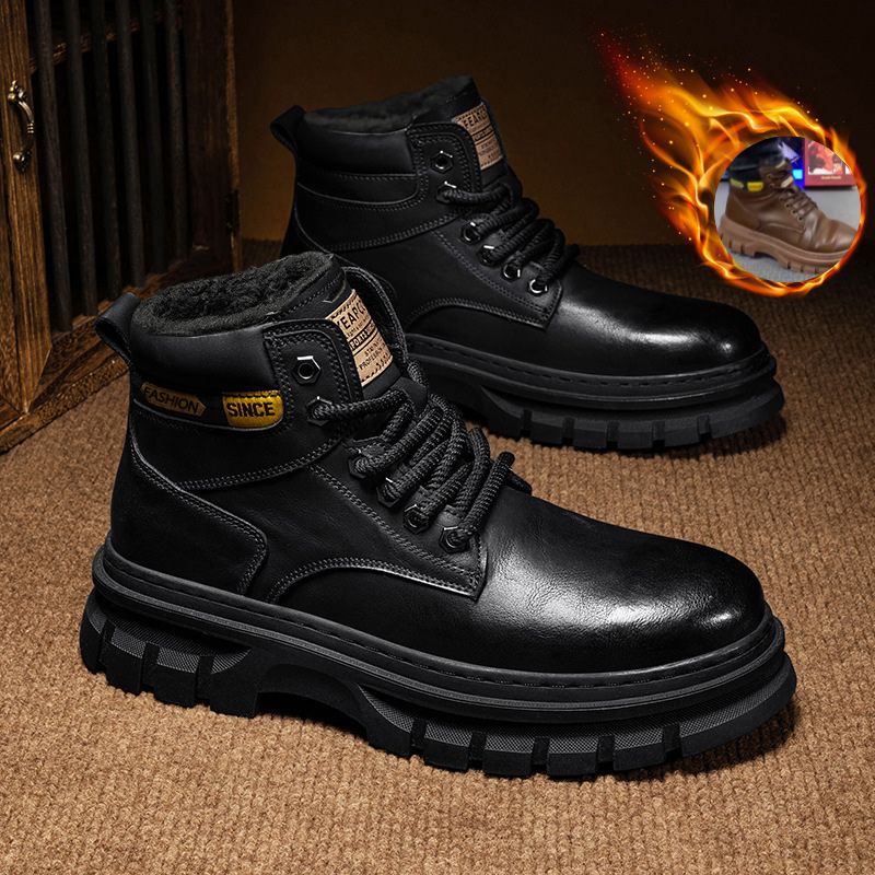 【39-46】🥾🥾🥾2026 Nowe buty robocze w stylu brytyjskim z podszewką z polaru i grubą podeszwą