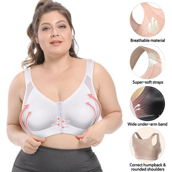 💖【Kupite 3, dobijte 3 gratis】✨Udoban grudnjak bez žice za veće veličine(40-130kg), čisti pamuk je udoban i prozračan, nije tijesan za nošenje