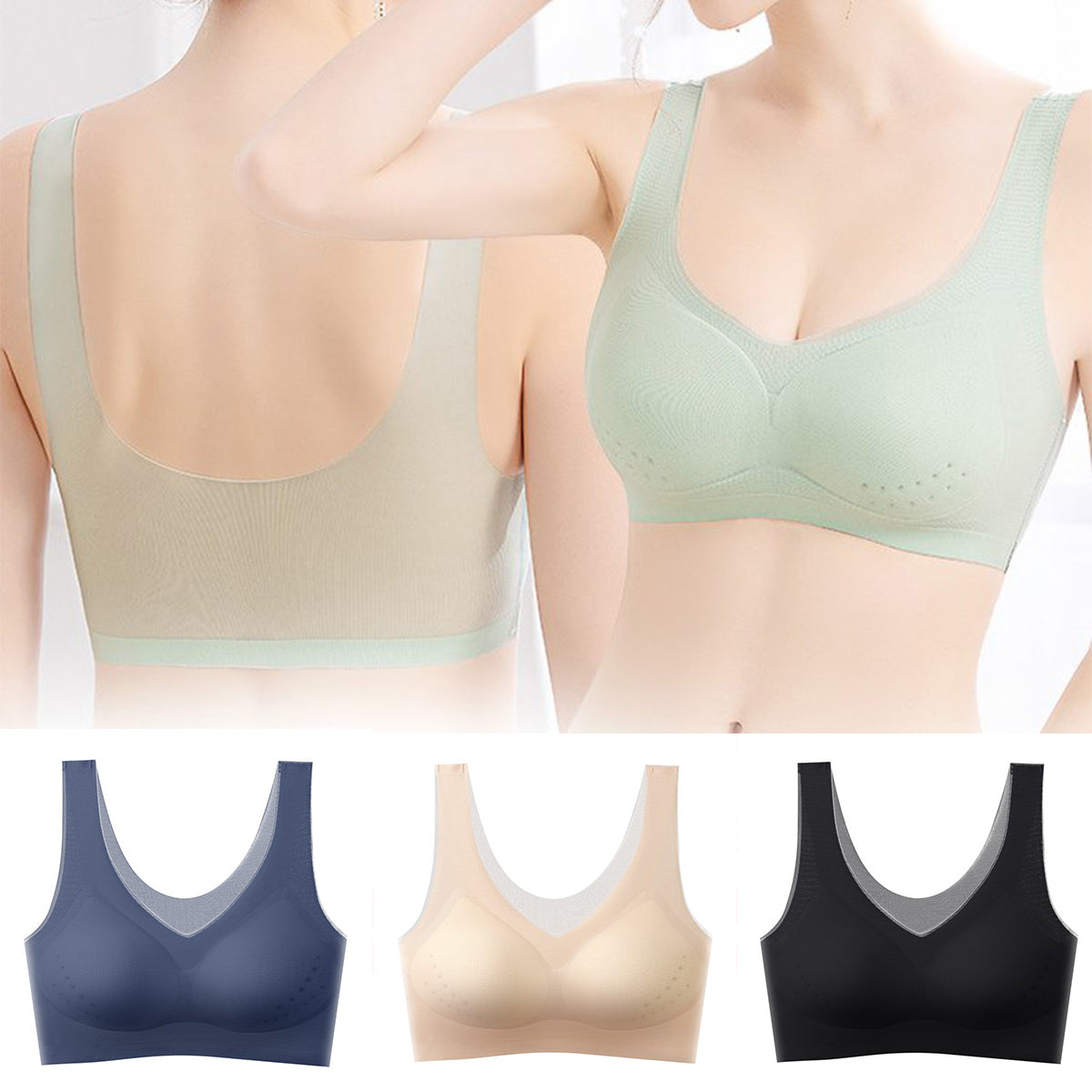 【M-5XL】Sujetador ultrafino sin costuras Ice Silk【Conjunto de descuento】