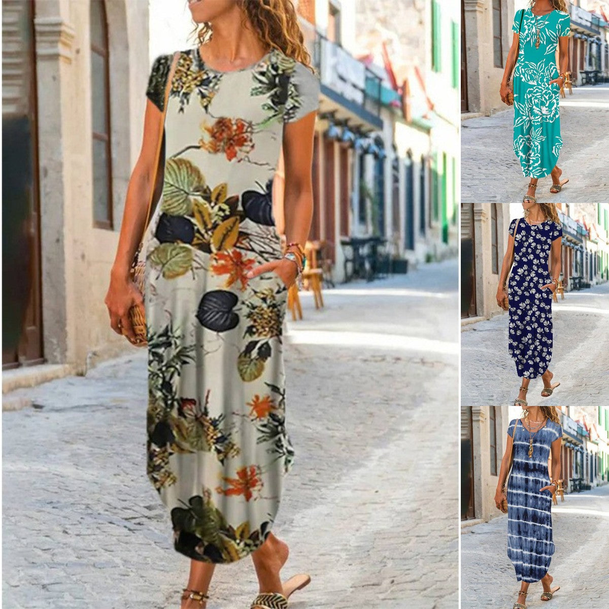 🌈👗【S-3XL】2025 Ženska nova labava elegantna modna haljina s otisnutim džepovima 3923210