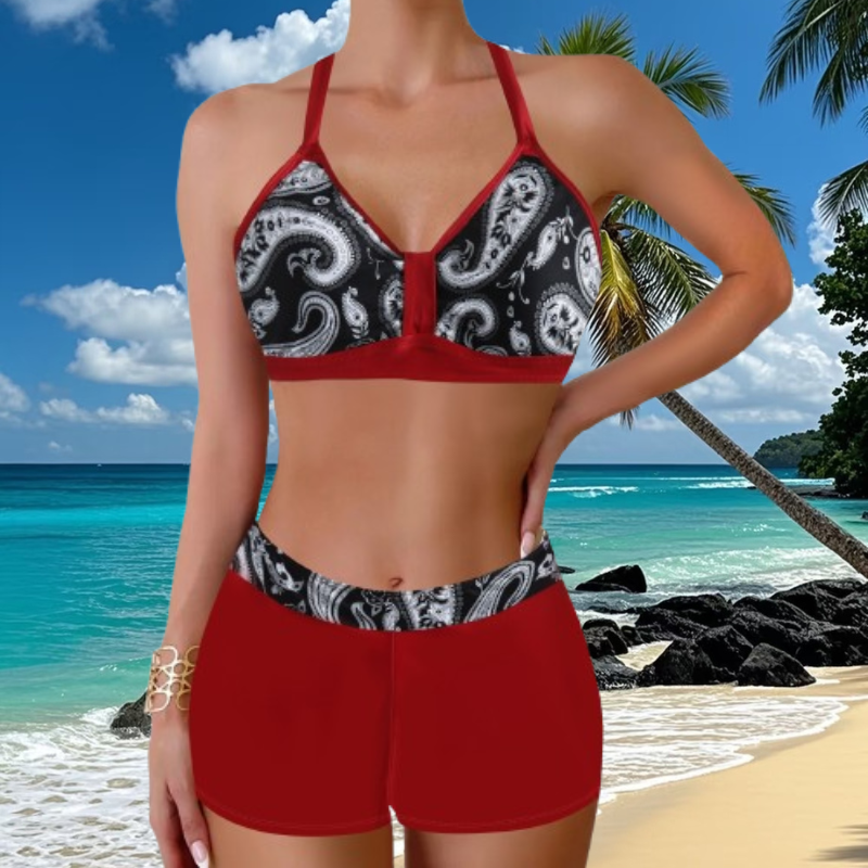 🏖️👙🌴【S-5XL】Komplet kupaćih kostima s printom za odmor na plaži 2025, brzosušeće, udobne i prozračne