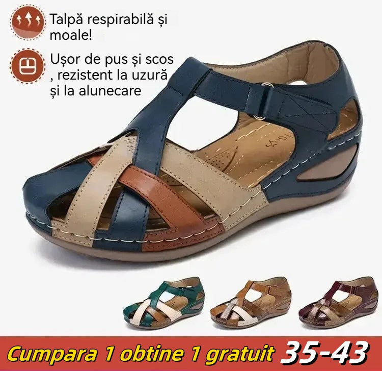 💥【Rasprodaja za Majčin dan】【35-43】Ženske ljetne sandale na platformu 2025., izrađene od mekane kože, sa šupljim čičkom