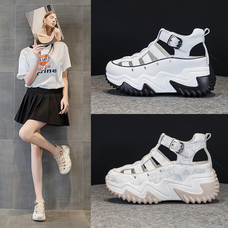 【35-40】Noul stil de vară 2025. Sandale versatile la modă, casual, cu talpă groasă - 3893525