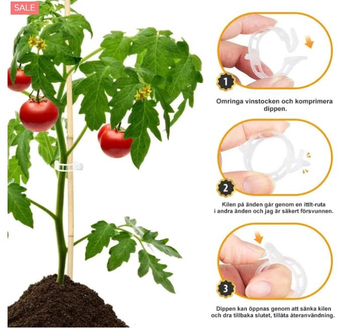 🍅🍅【100 buc】Suport din plastic pentru plante de roșii conectat la spalier suspendat pentru decorarea grădinii cu efect de seră 3905180
