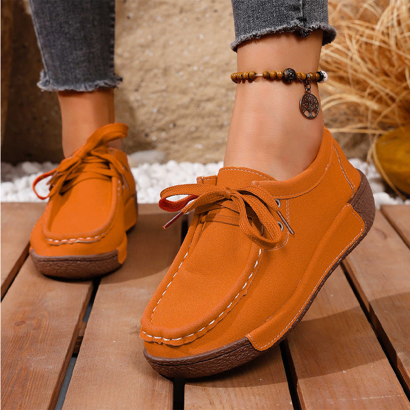 🔥🌟【50% reducere】Pantofi de damă cu talpă groasă și vârf rotund – Pantofi comozi și moderni, cu susținere pentru picioare, care absorb șocurile și ajută la o postură corectă.