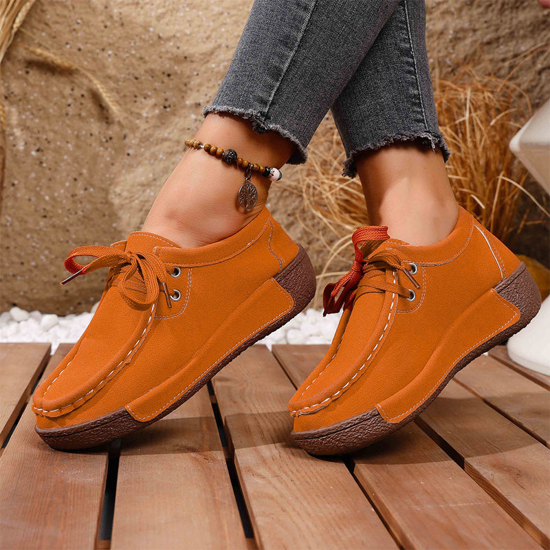 🔥🌟【50% reducere】Pantofi de damă cu talpă groasă și vârf rotund – Pantofi comozi și moderni, cu susținere pentru picioare, care absorb șocurile și ajută la o postură corectă.