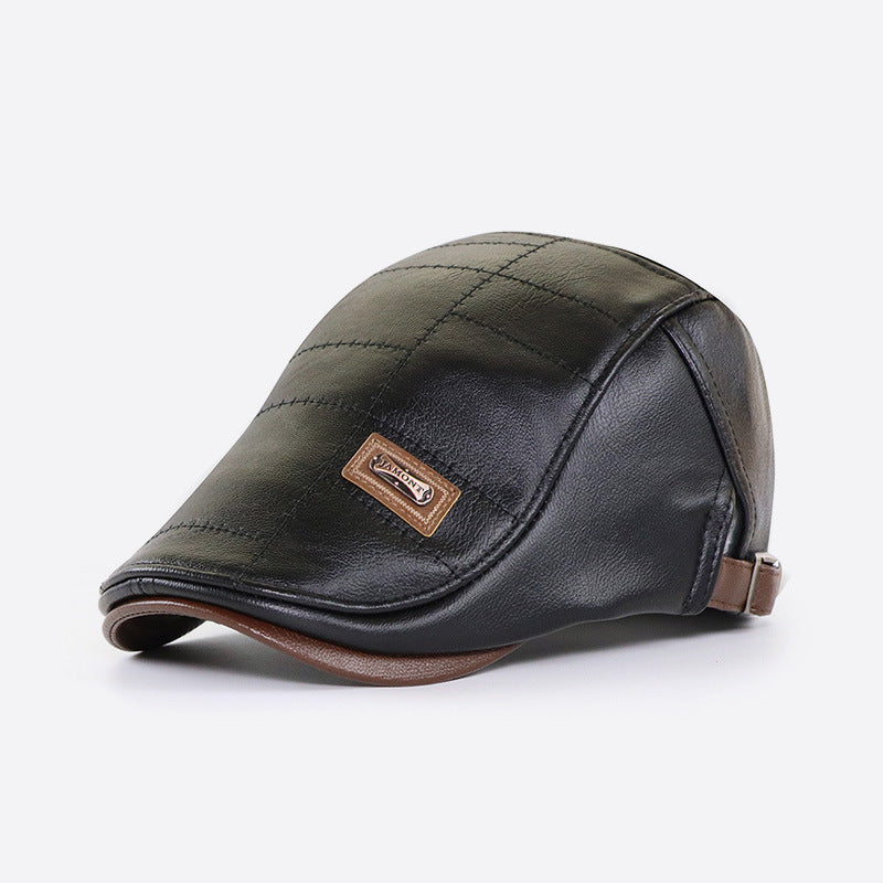 🧢🔥【Nové podzimní a zimní styly】Kožený baret – Retro styl pro podzim a zimu