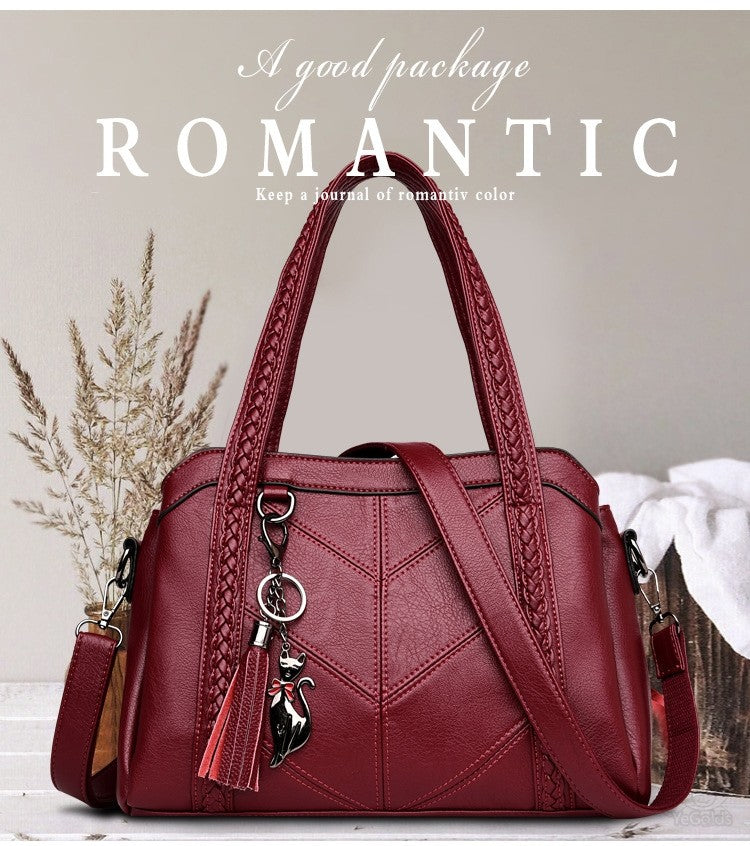 💟【45% OFF】Geantă de piele de bou, geantă de mână, capacitate mare cu trei spații, impermeabil și rezistent la zgârieturi