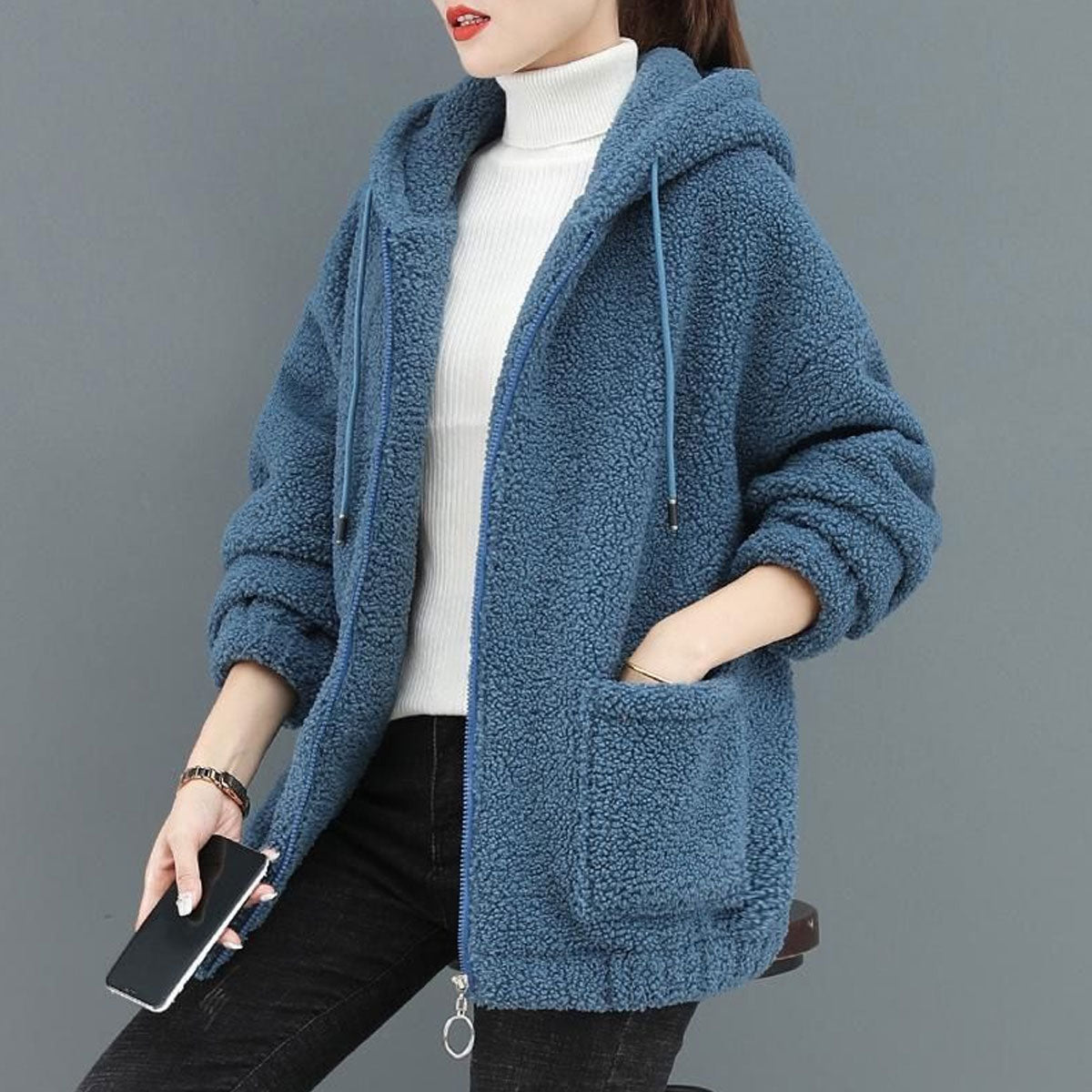 【M-4XL】Γυναικείο Φούτερ Sherpa Φθινόπωρο/Χειμώνας 2025
