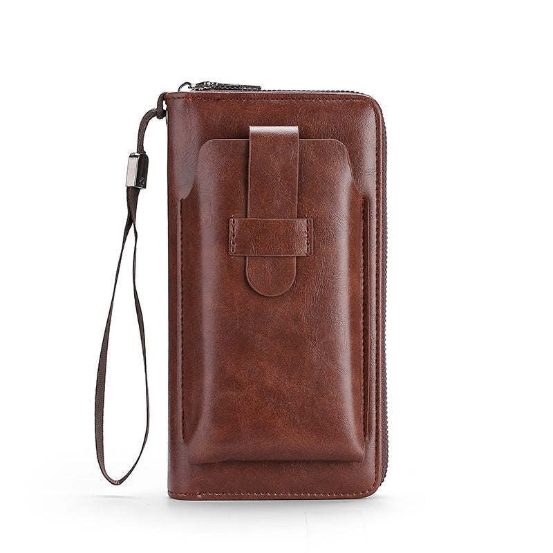 💼【Lucrat manual】Portofel bàrbătesc multifuncțional din piele naturală, lucrat manual – Stil nou & elegant