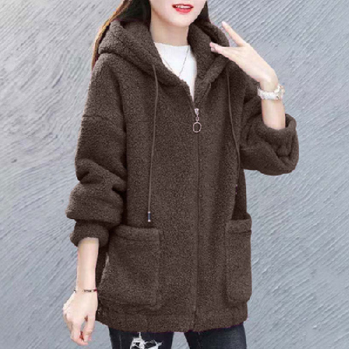 【M-4XL】Γυναικείο Φούτερ Sherpa Φθινόπωρο/Χειμώνας 2025