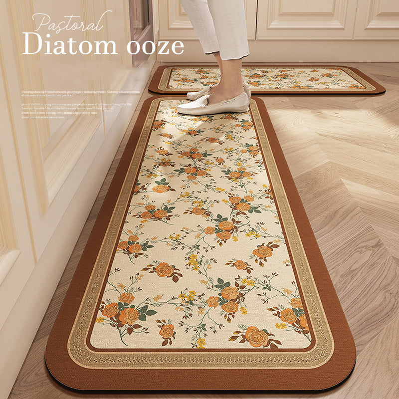 💥Reducere de 50%💥【40*60cm+40*120cm】Noul covor anti-alunecare cu noroi de diatomee, absorbant de apă🦶