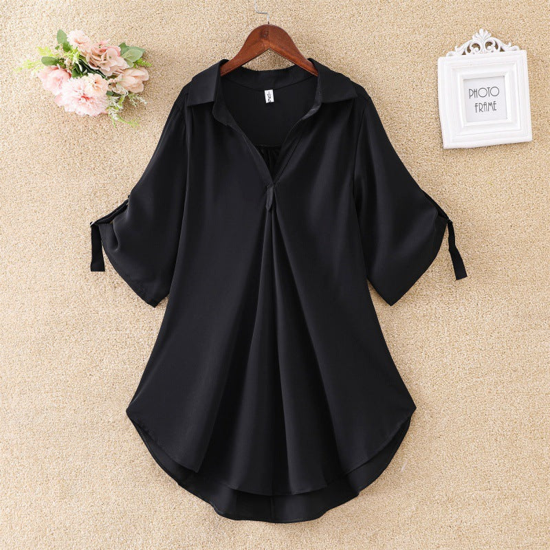 ✨💗【Stoc limitat🔥】【S-3XL】 2025, la modă nouă, elegantă, cămașă lejeră, casual, din șifon, de culoare uni, confortabil și respirabil