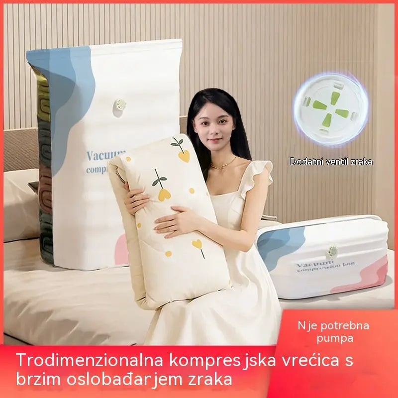 🧳 5 artikala za samo 26 € 💨 Velike vakuumske vrećice za pohranu koje se mogu stisnuti: Nije potrebna zračna pumpa, nepropusne su, idealne za uštedu prostora u koferu i kod kuće ✈️