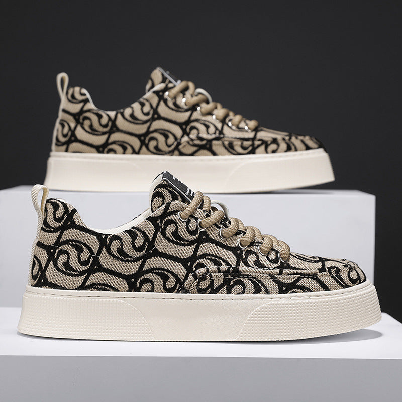 👟【39-44】💯🤩 2025 nove muške platnene cipele za slobodno vrijeme, moderan tiskani vez, udobne i prozračne