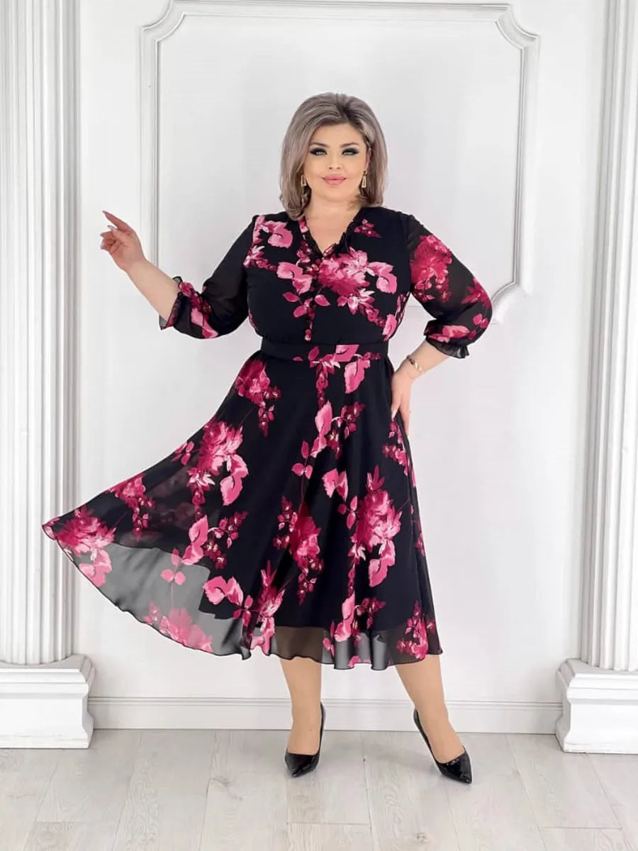 💥49% popusta💥💕【S-5XL】Visokokvalitetna, udobna i elegantna šifonska haljina s printom