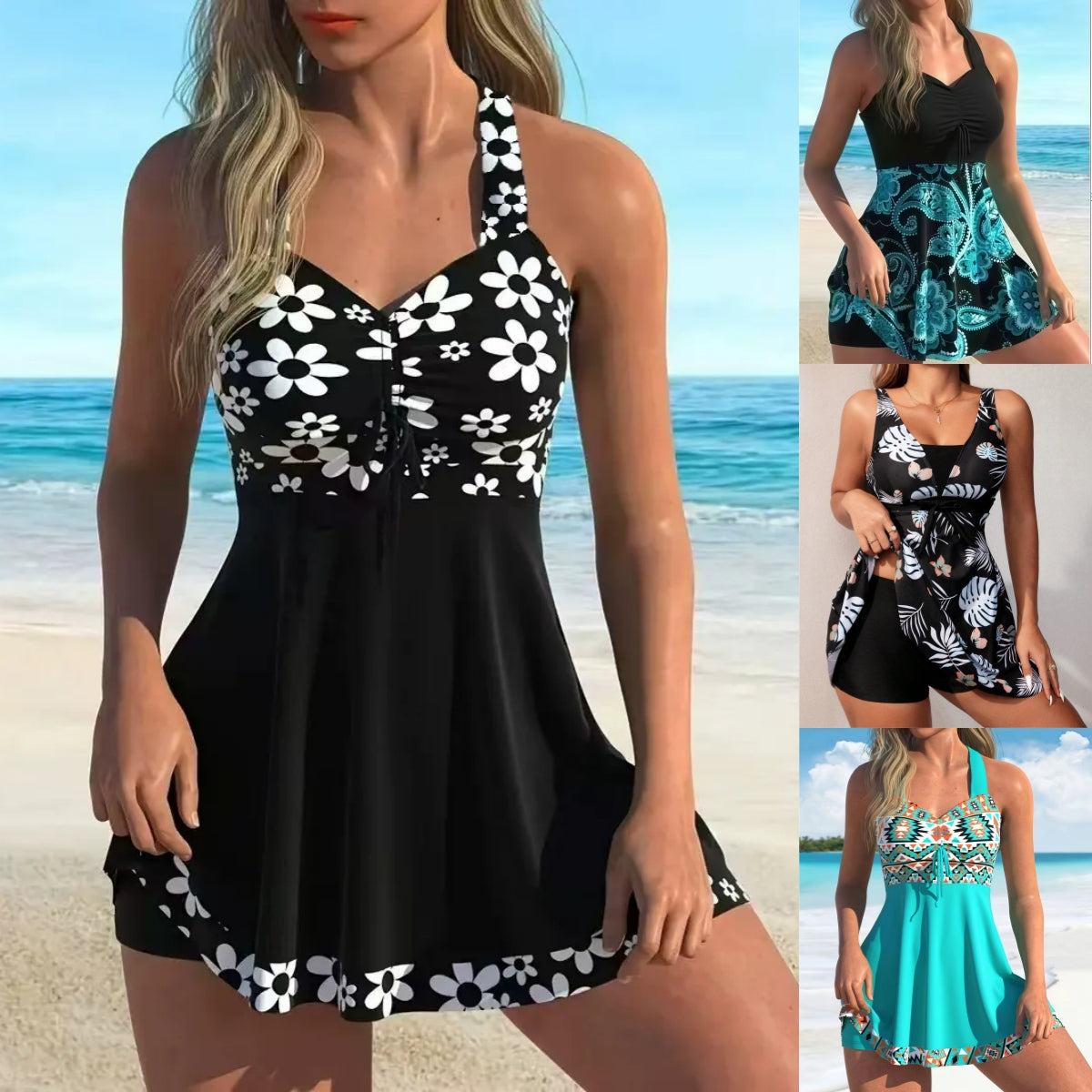 🏖️👙【Ljetni popusti】🌴【S-6XL】Novi elegantni dvodijelni kupaći kostim s printom za veće veličine
