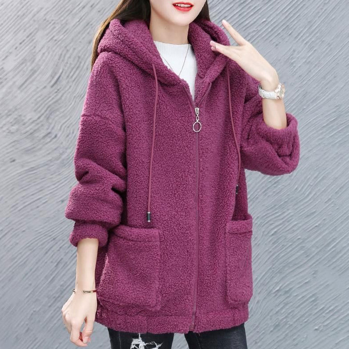 【M-4XL】Γυναικείο Φούτερ Sherpa Φθινόπωρο/Χειμώνας 2025