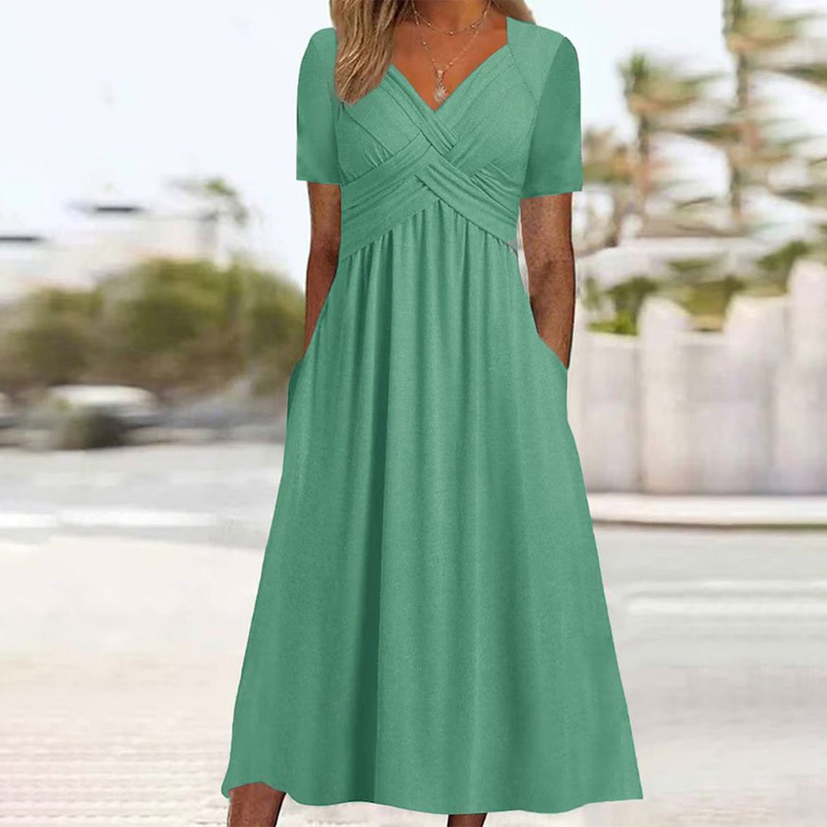 【S-3XL】Rochie de vară, casual, în culori solide