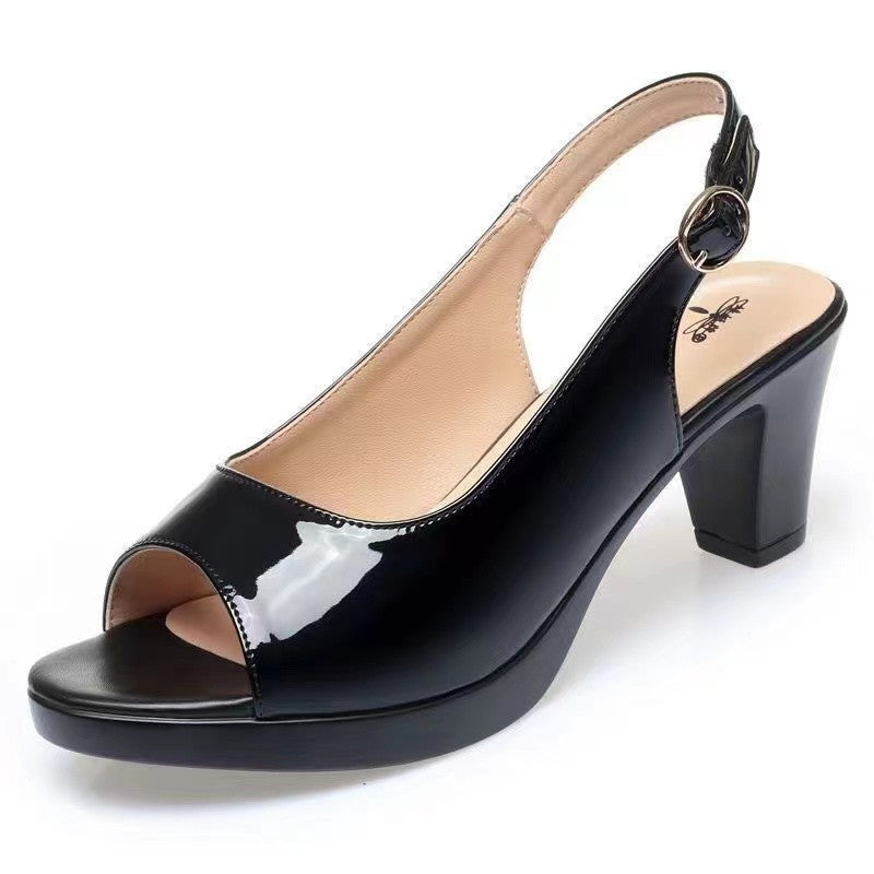 💞【Reducere produse noi】2025. Sandale noi pentru femei, elegante, casual, cu toc înalt și gură de pește, confortabile