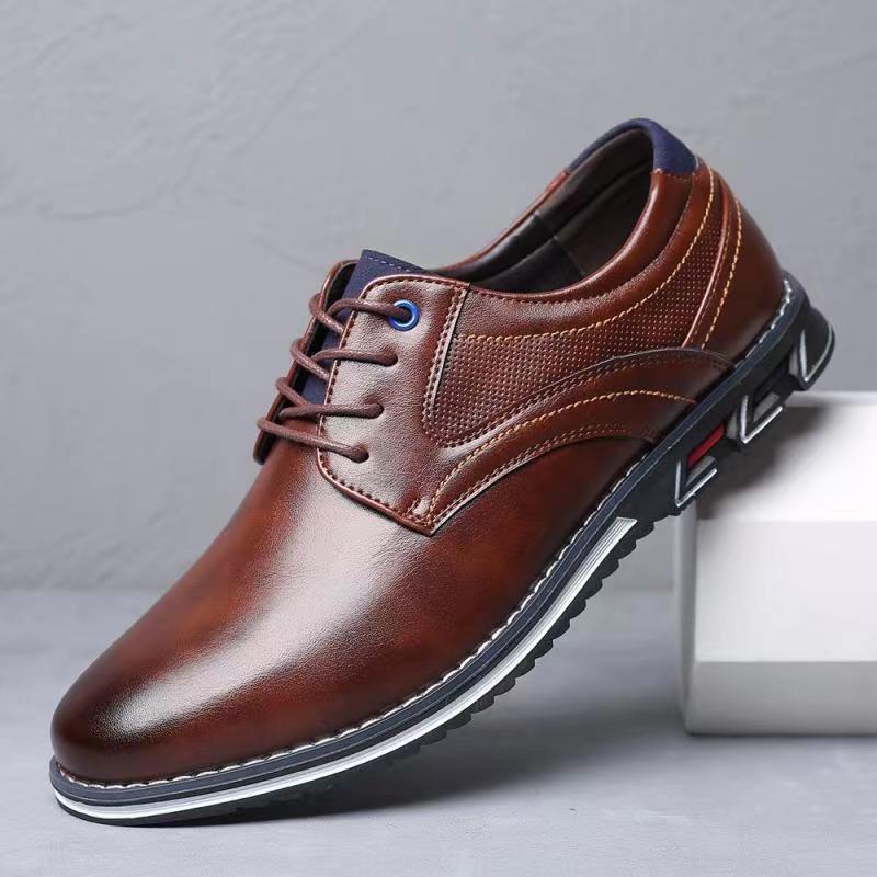 👞Zapatos de piel de vaca hechos a mano para hombre, zapatos de gran tamaño, modernos y a la moda