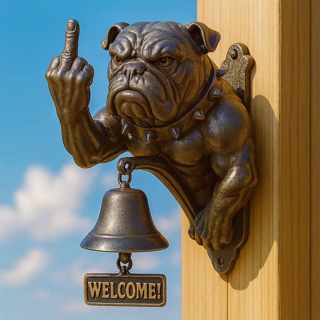 🔥🔔Smiješno zvono na vratima s motivom buldoga, moderan, otporan na sunce i habanje🐶