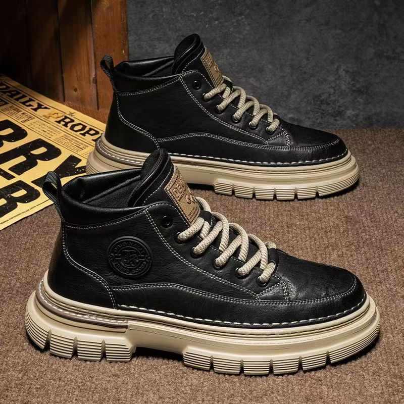 💪Zapatos altos retro para hombre de otoño e invierno, estilo retro británico