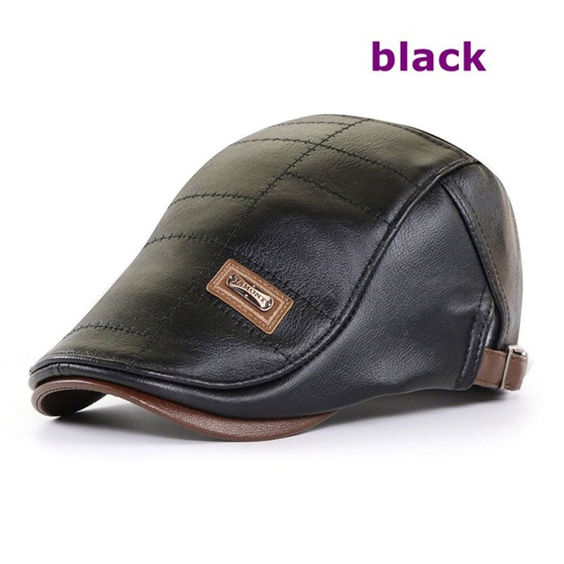 🧢🔥 Boina de cuero para hombre 3 en 1 – Elegante, resistente al agua y al viento, con interior térmico