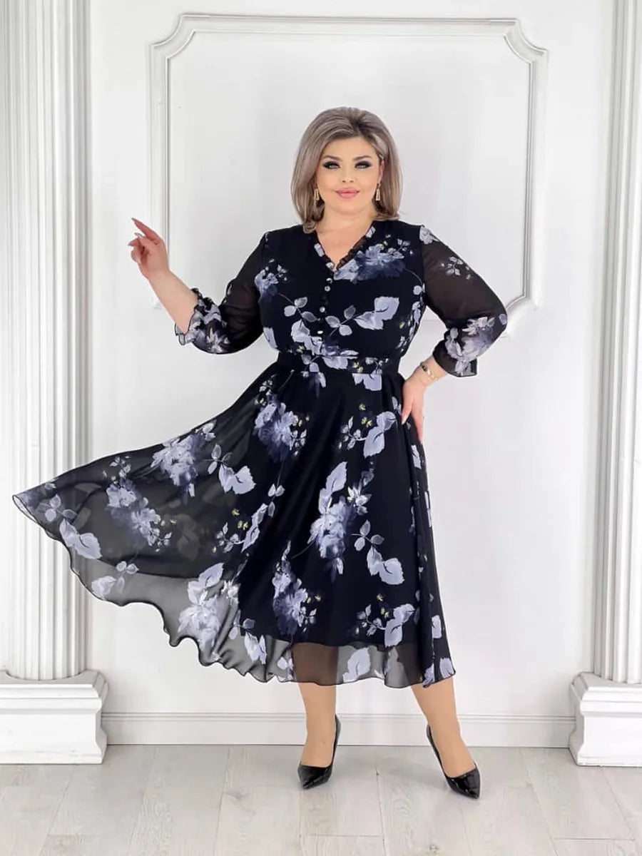 💥49% popusta💥💕【S-5XL】Visokokvalitetna, udobna i elegantna šifonska haljina s printom