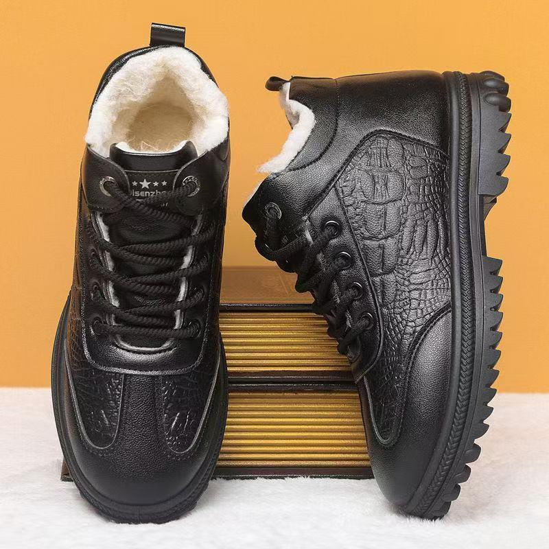【39-44】🔥Męskie zimowe buty bawełniane, wyściełane polarem i pogrubione, buty bawełniane do użytku biznesowego i codziennego
