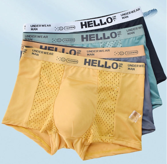 ✨💥【6 komada 1 set】 Visokokvalitetne muške prozračne mrežaste bokserice od ledene svile 3905239