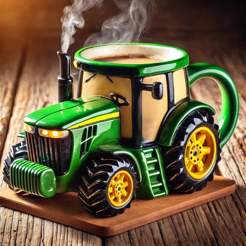 🔥【Compra uno y llévate otro gratis】Taza de café retro con forma de tractor agrícola
