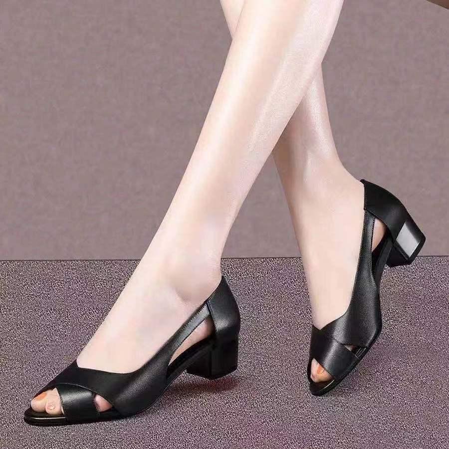 【35-40】【35-40】Sandale moi, antiderapante, cu gură de pește, 2024