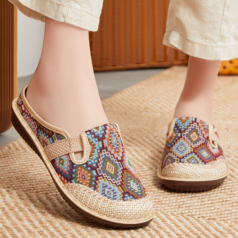 ✨😍【35-41】Dámské pantofle s měkkou vyšívanou plátěnou podrážkou