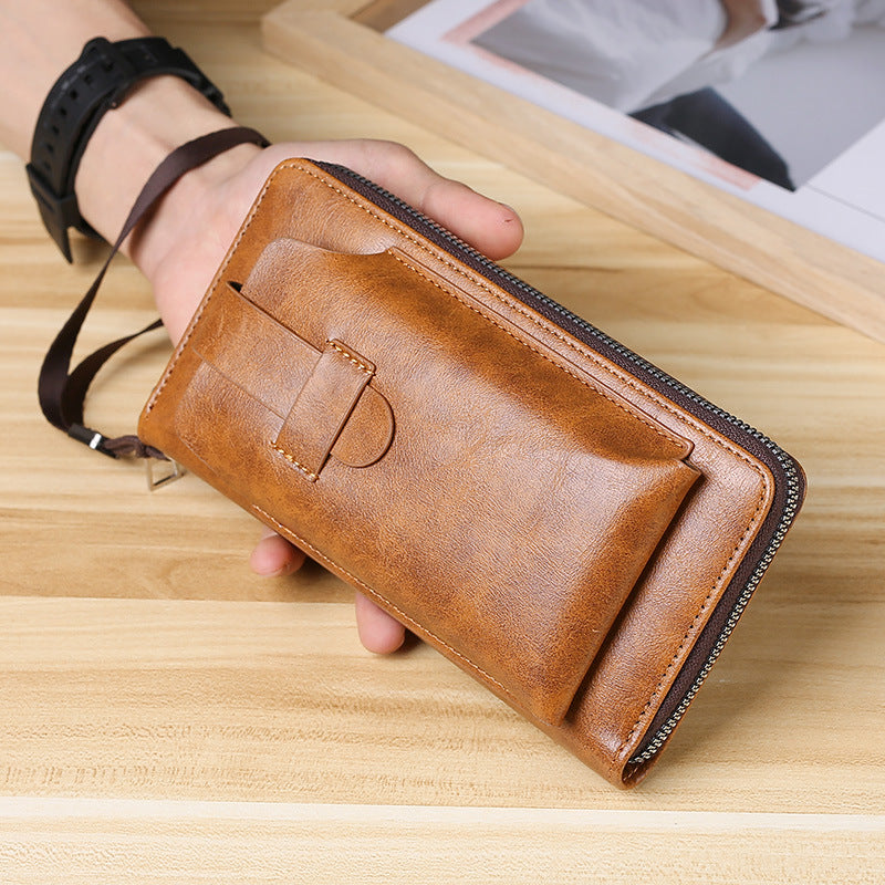 💼【Lucrat manual】Portofel bàrbătesc multifuncțional din piele naturală, lucrat manual – Stil nou & elegant