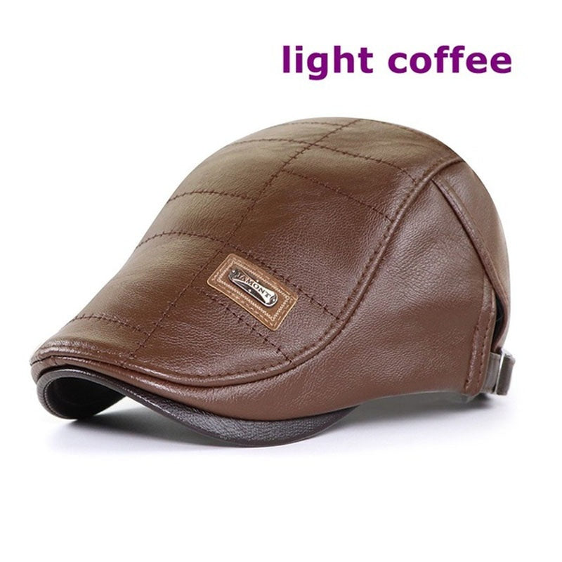 🧢🔥 Boina de cuero para hombre 3 en 1 – Elegante, resistente al agua y al viento, con interior térmico