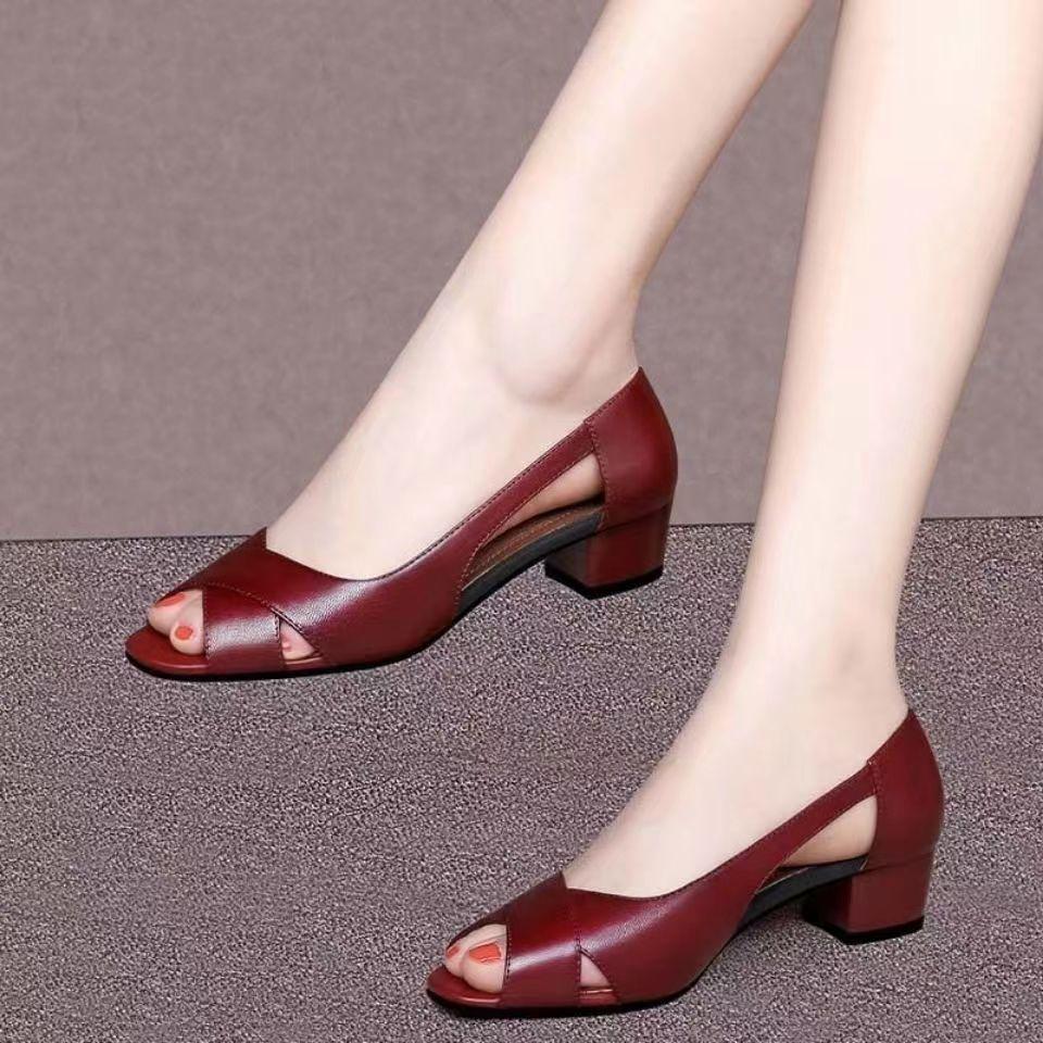 【35-40】【35-40】Sandale moi, antiderapante, cu gură de pește, 2024