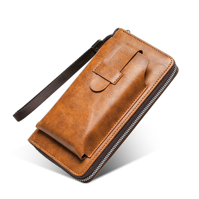 💼【Lucrat manual】Portofel bàrbătesc multifuncțional din piele naturală, lucrat manual – Stil nou & elegant