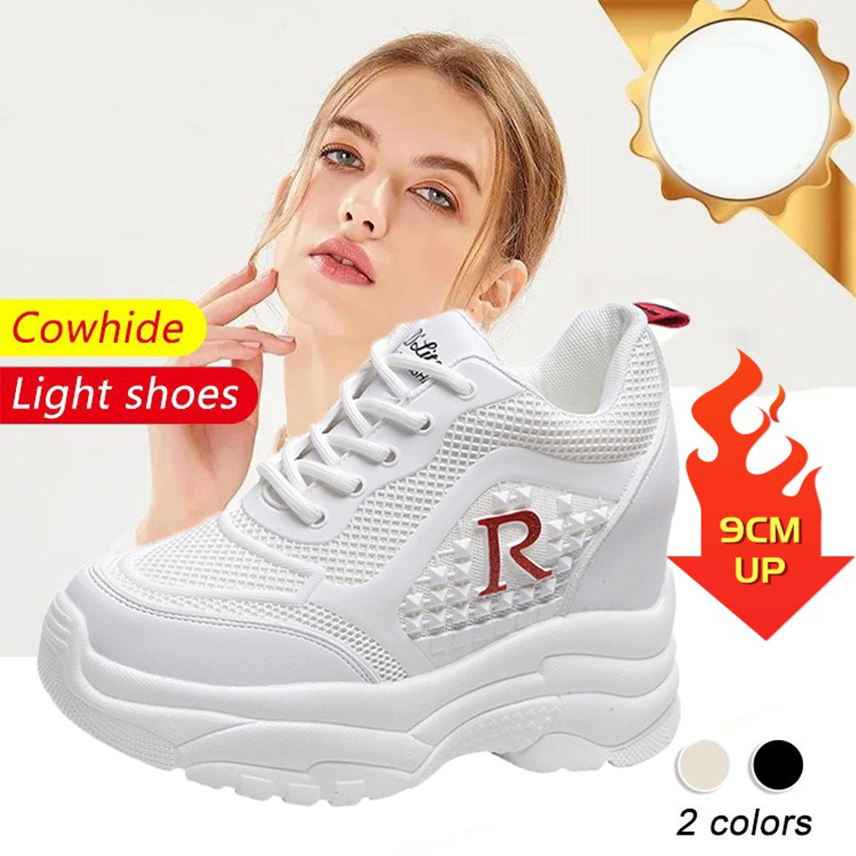 Původní tovární sleva 45%【35-40】👟 2025 nové prodyšné sportovní boty ze síťoviny, které zvyšují výšku