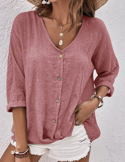 👚👚【S-3XL】Nova ležerna košulja s V-izrezom iz 2025 3909378